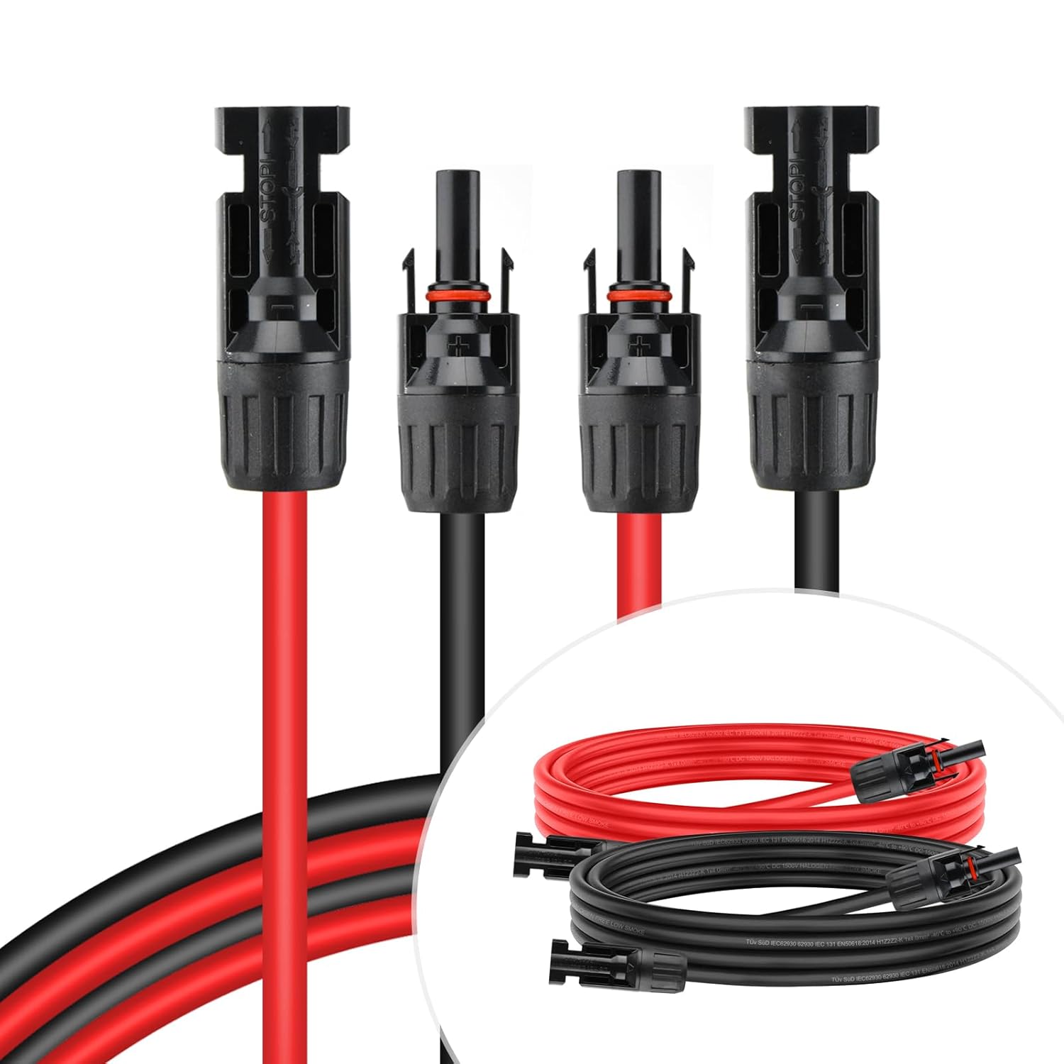SARONIC 4mm²/10AWG Solar Extension Cable, 5m/16.4FT Solar Cable with Female and...