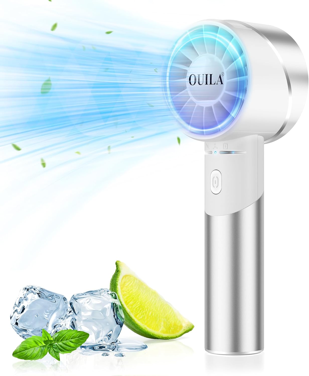 OUILA Handheld Fan, Mini Portable Fan USB Rechargeable Fan with 4 Speeds, Powerf...