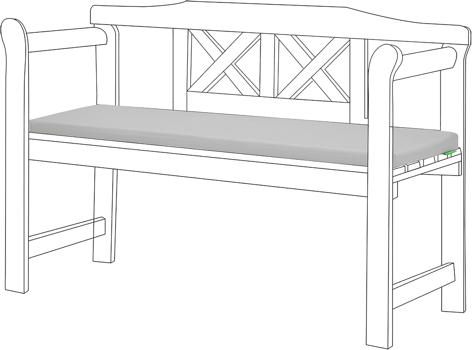 Gardenista Garden Outdoor Bench Seat Pad | Bench Patio Furniture 2 Seater Cushio...