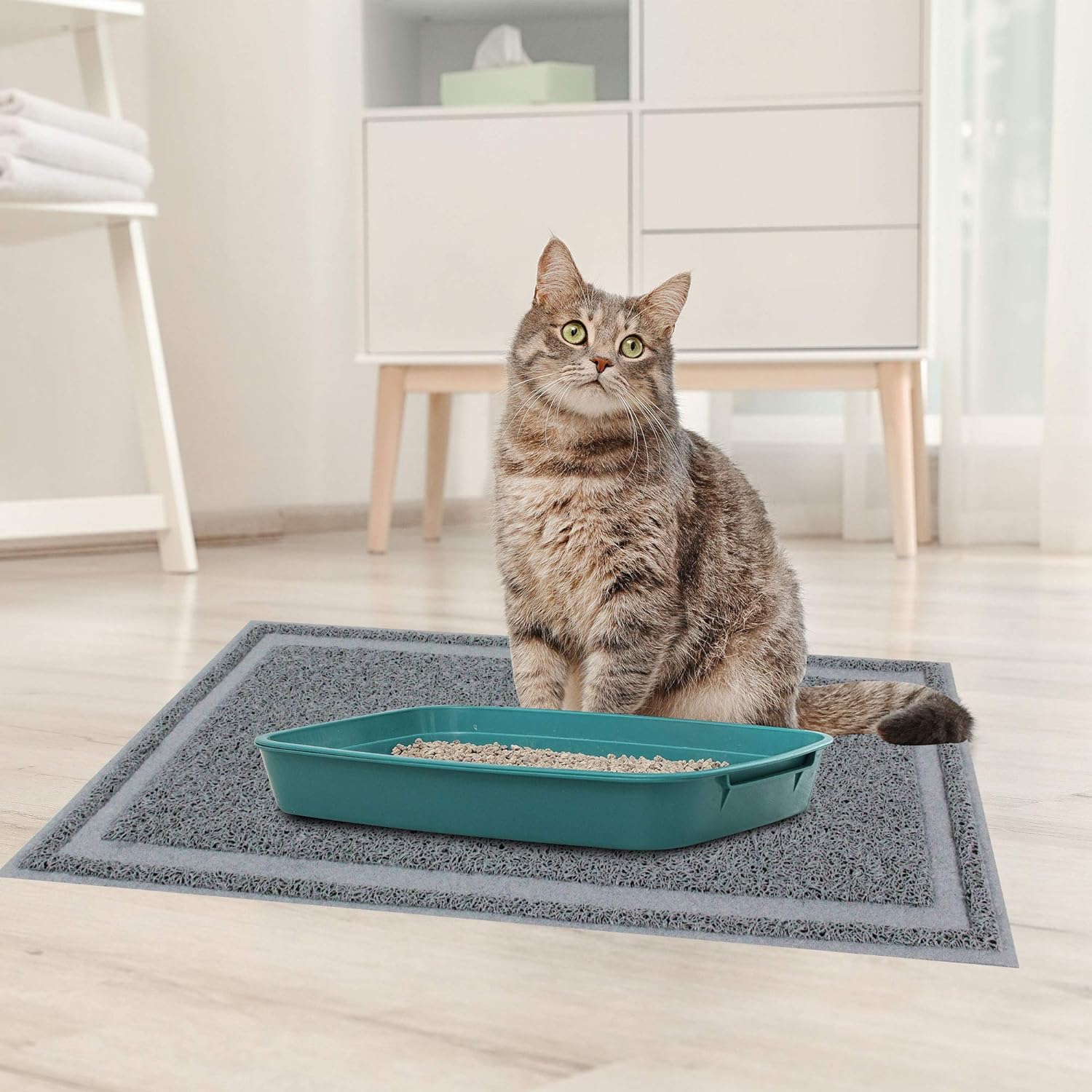 Pet Prime Cat Litter Mat Litter Trapping Non-slip Cat litter mat Litter Box Mat...