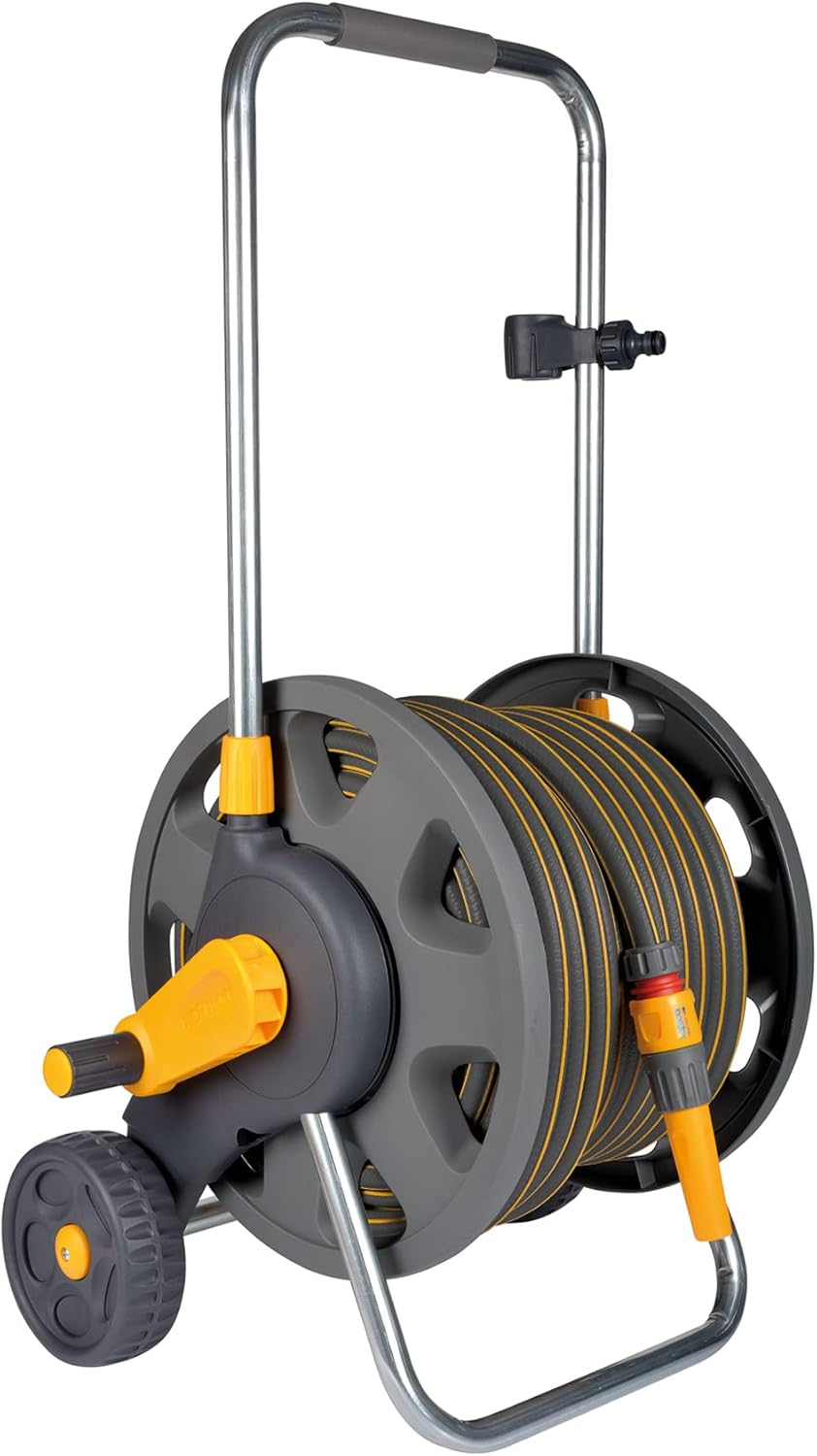 HOZELOCK - Cart Plus 50m of Ultramax hose (12.5 mm): Max Capacity 60m, Rewind Ha...