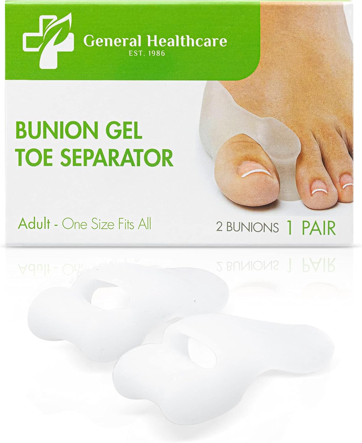 General Healthcare Bunion Gel Toe Corrector - Straightens Separates and protects...