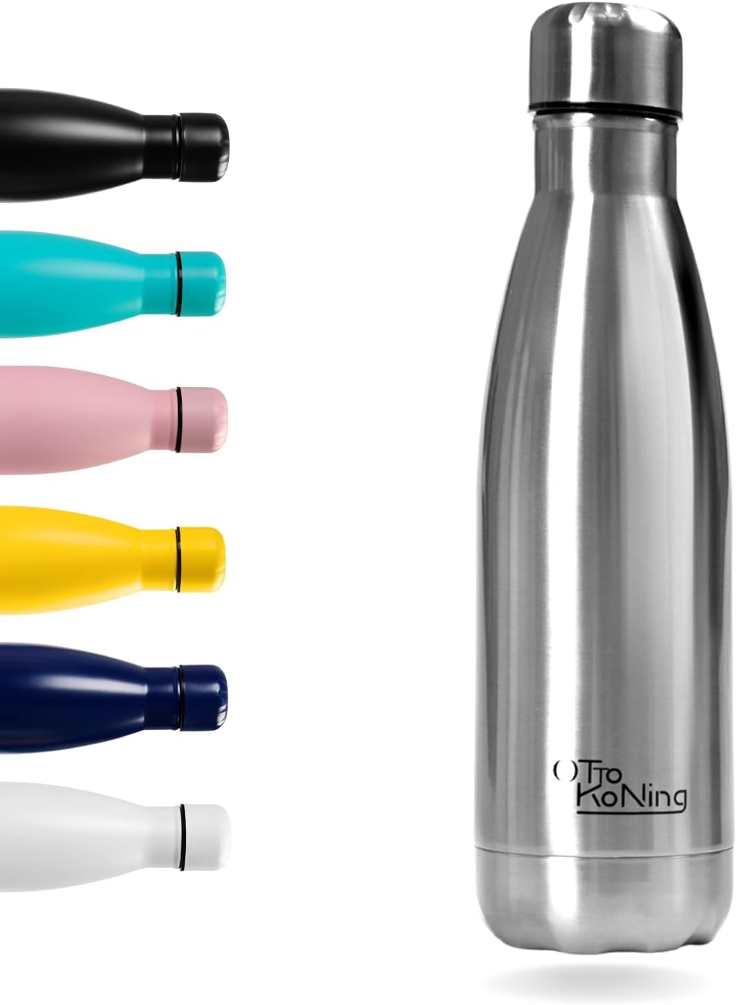 Stainless Steel Water Bottle 500ml -Otto Koning- Double Wall Vacuum Insulated Wa...