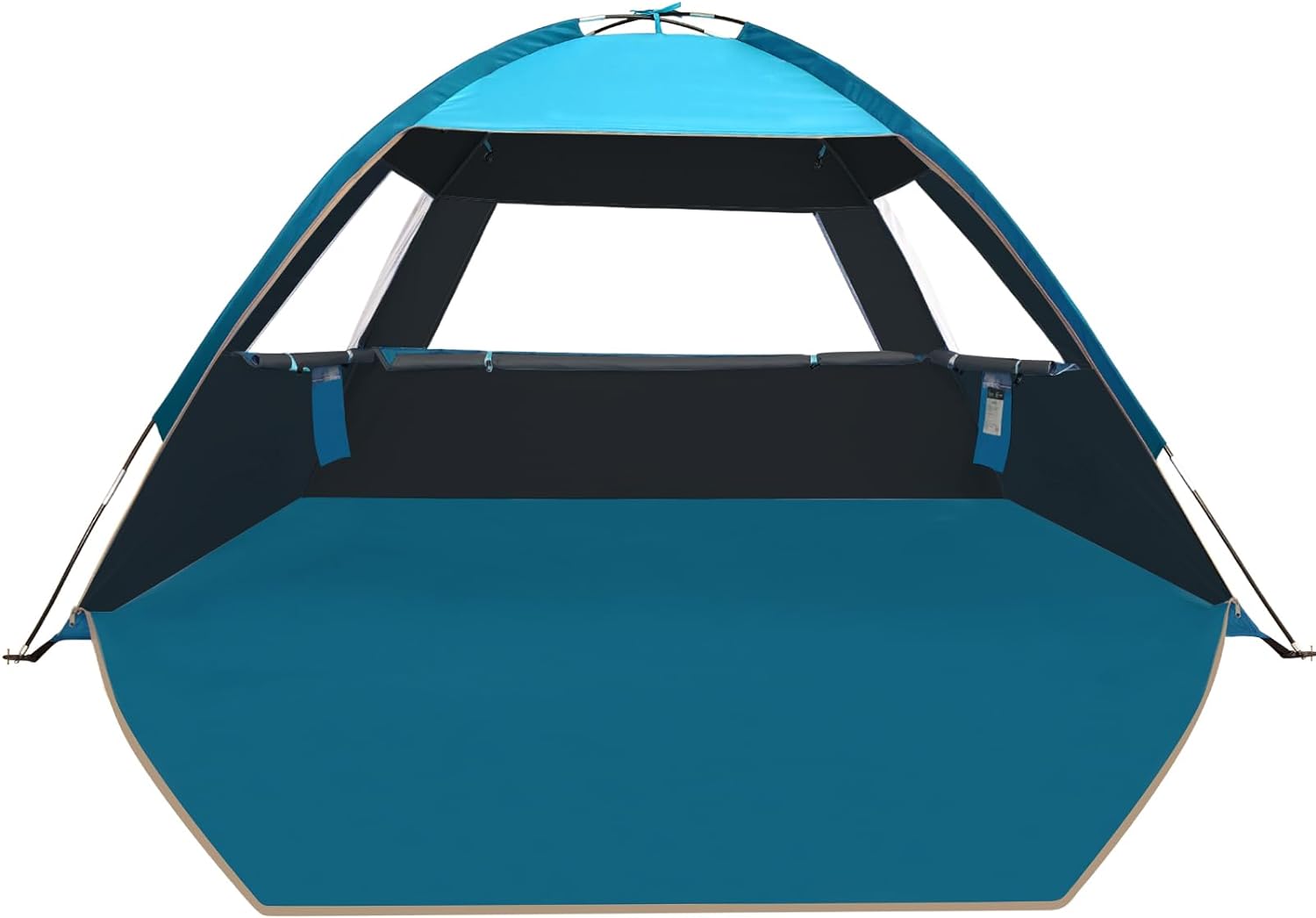 COMMOUDS Beach Tent for 3-4 Person, UPF 50+ Beach Sun Shade with Dark Shelter Te...