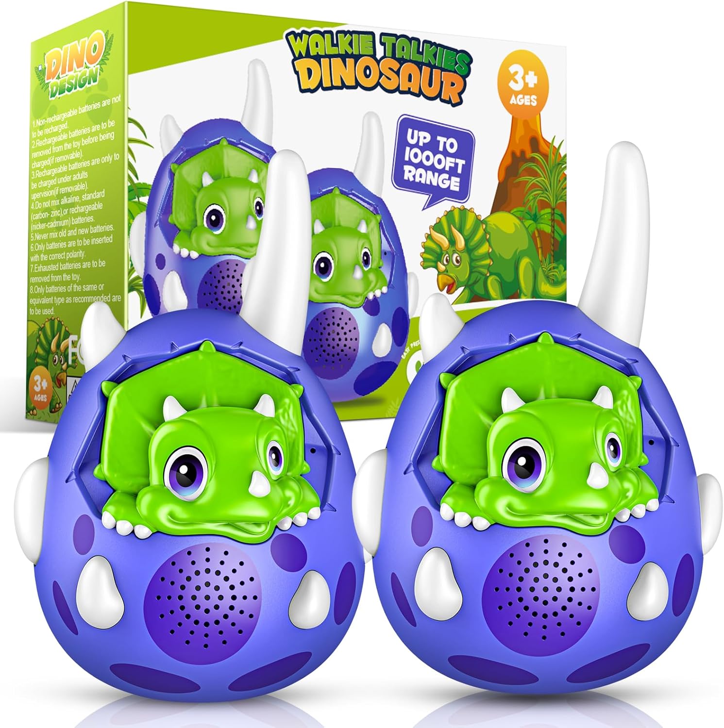 Veopoko Walkie Talkie, Dinosaur Toys for 3 4 5 6 Year Old Boy Gift for 4-12 Year...