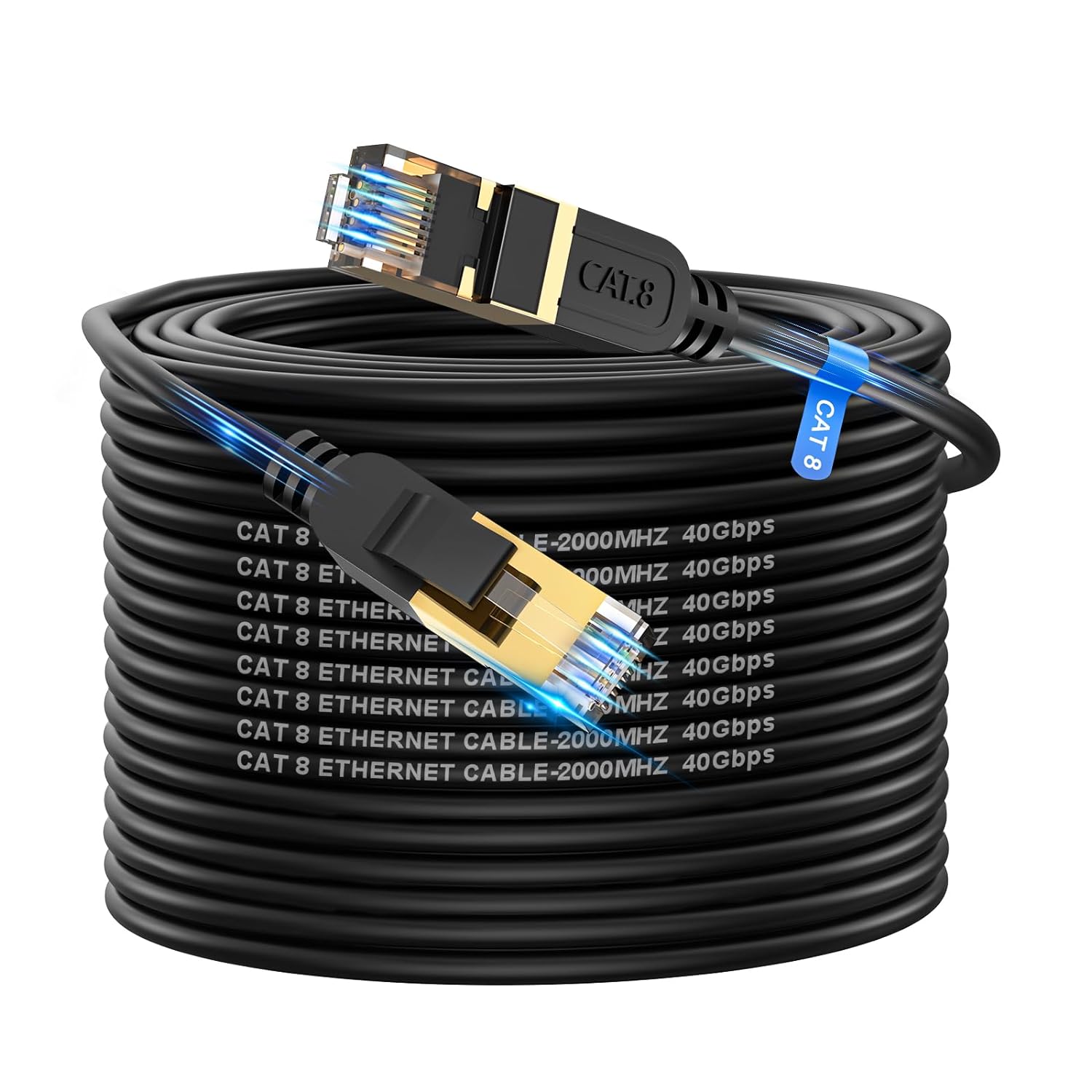 cat gruciso Cat8 Ethernet Cable 30M, High-Speed 40Gbps 2000MHz Network Cable Bra...