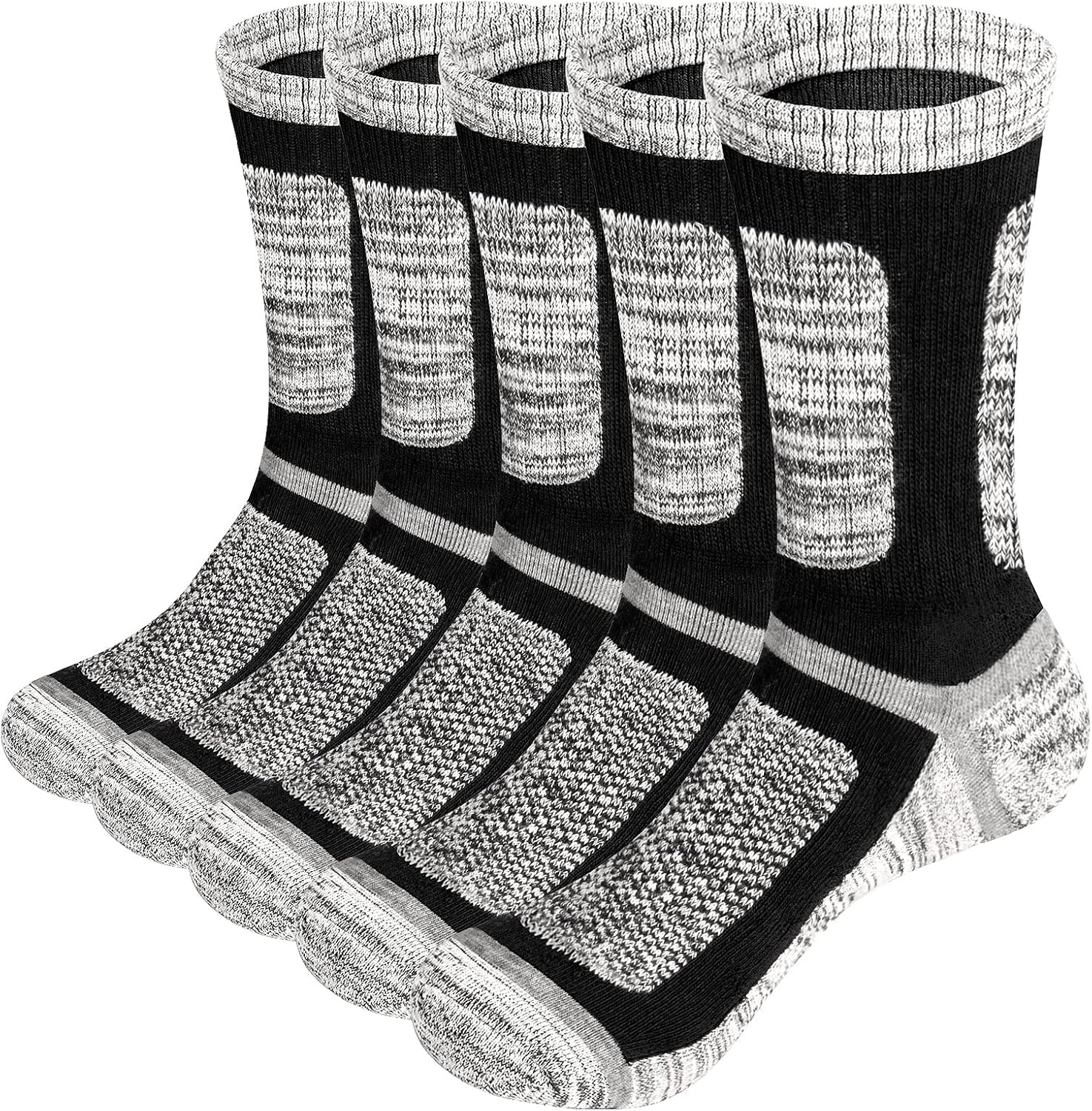 YUEDGE Mens Hiking Walking Socks Cushioned Crew Casual Sports Socks Padded Work...