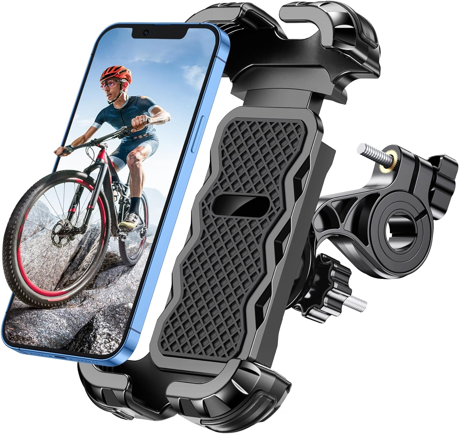 Glangeh Bike Phone Holder, [Secure Lock] 8S Quick Install Anti-fall Motorbike Ph...