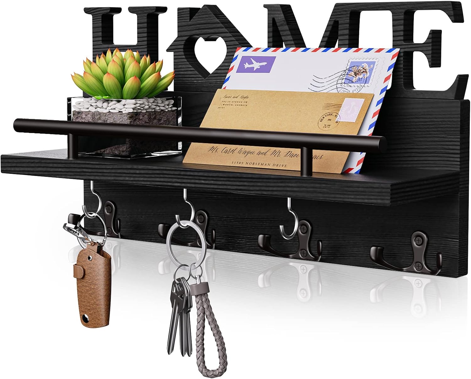 SWTYMIKI Key Holder, High-Quality Home Decoration Key Hanger with 7 Sturdy Key H...