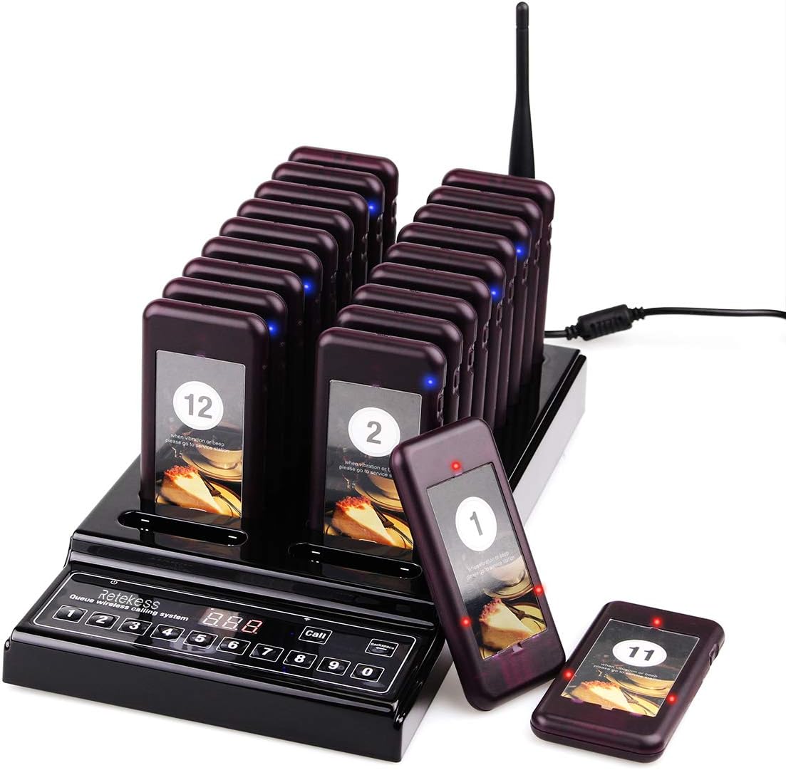Retekess T112 Restaurant Pager System, Wireless Calling System, 20 Pagers, Class...