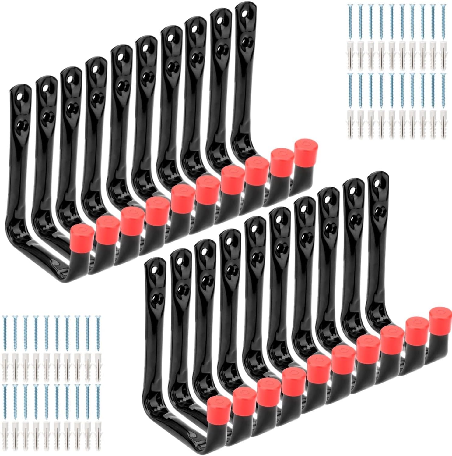 20 Pcs Garage Storage Hooks, 9cm Wall Mount Heavy Duty J Hook, Utility Hangers f...