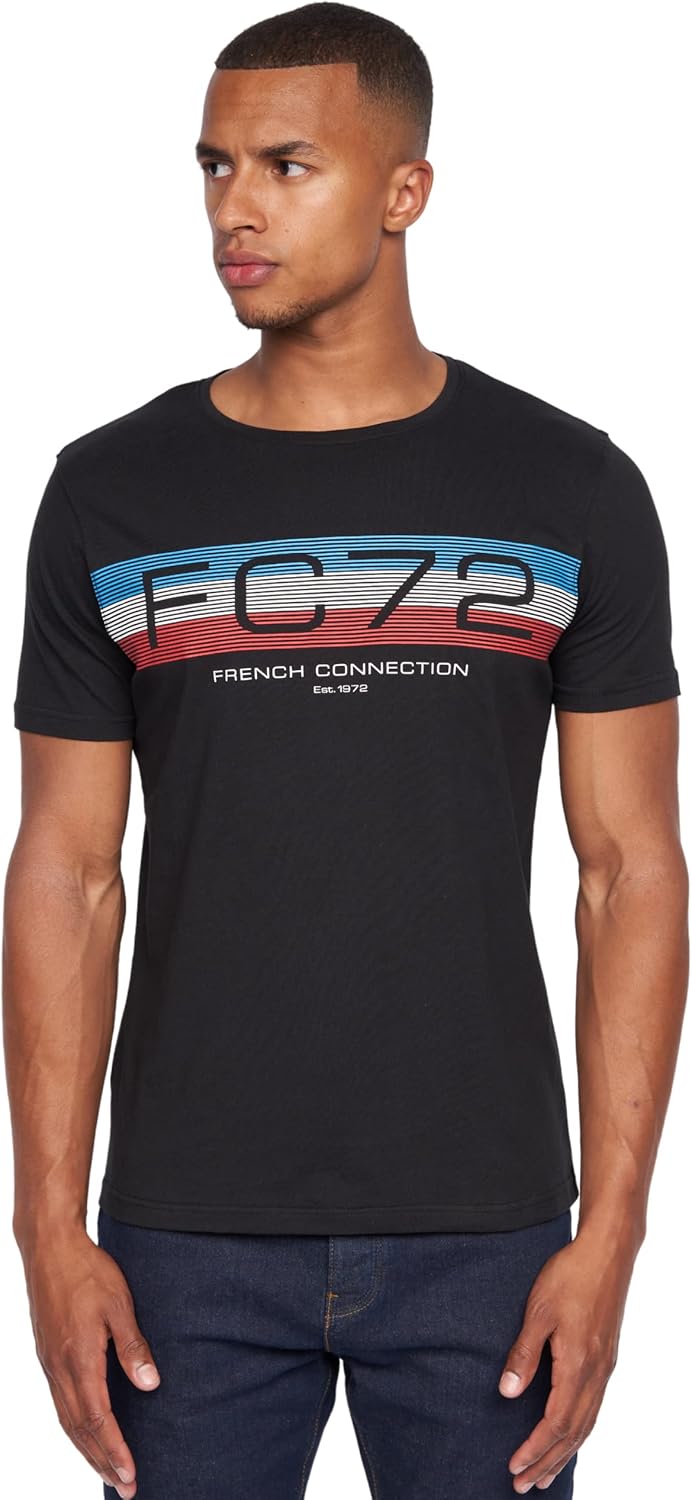 French Connection Mens Premium half sleeve Crew Neck T-Shirt with letter print l...