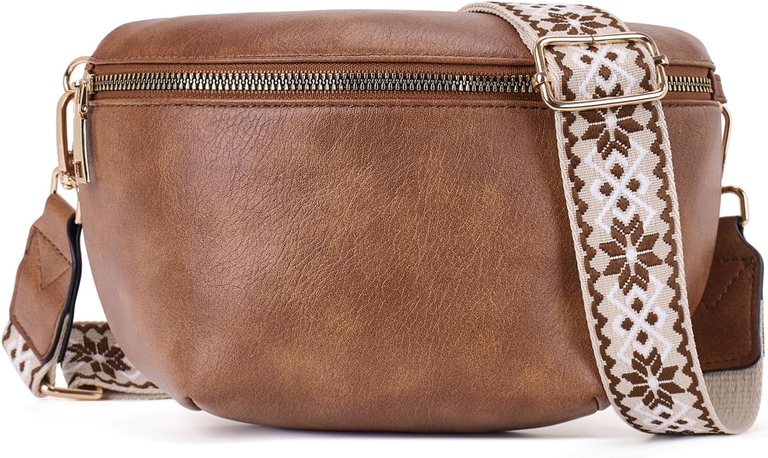 Roulens Crossbody Bag for Women Fashion Waist Packs Soft Vegan PU Leather Belt B...