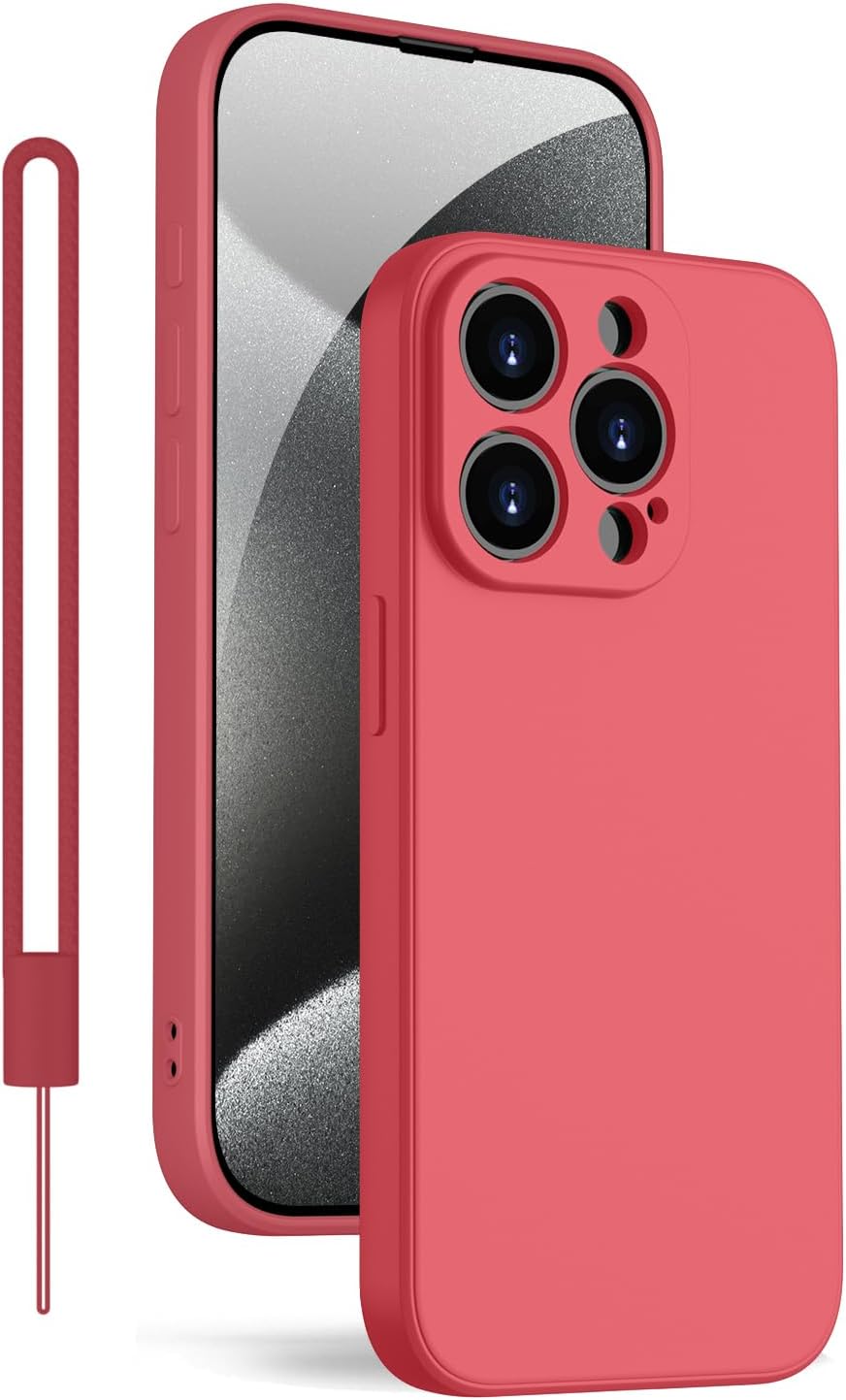 KPPIT for iPhone 15 Pro Max Case Silicone,Shockproof Cover with Microfiber Linin...