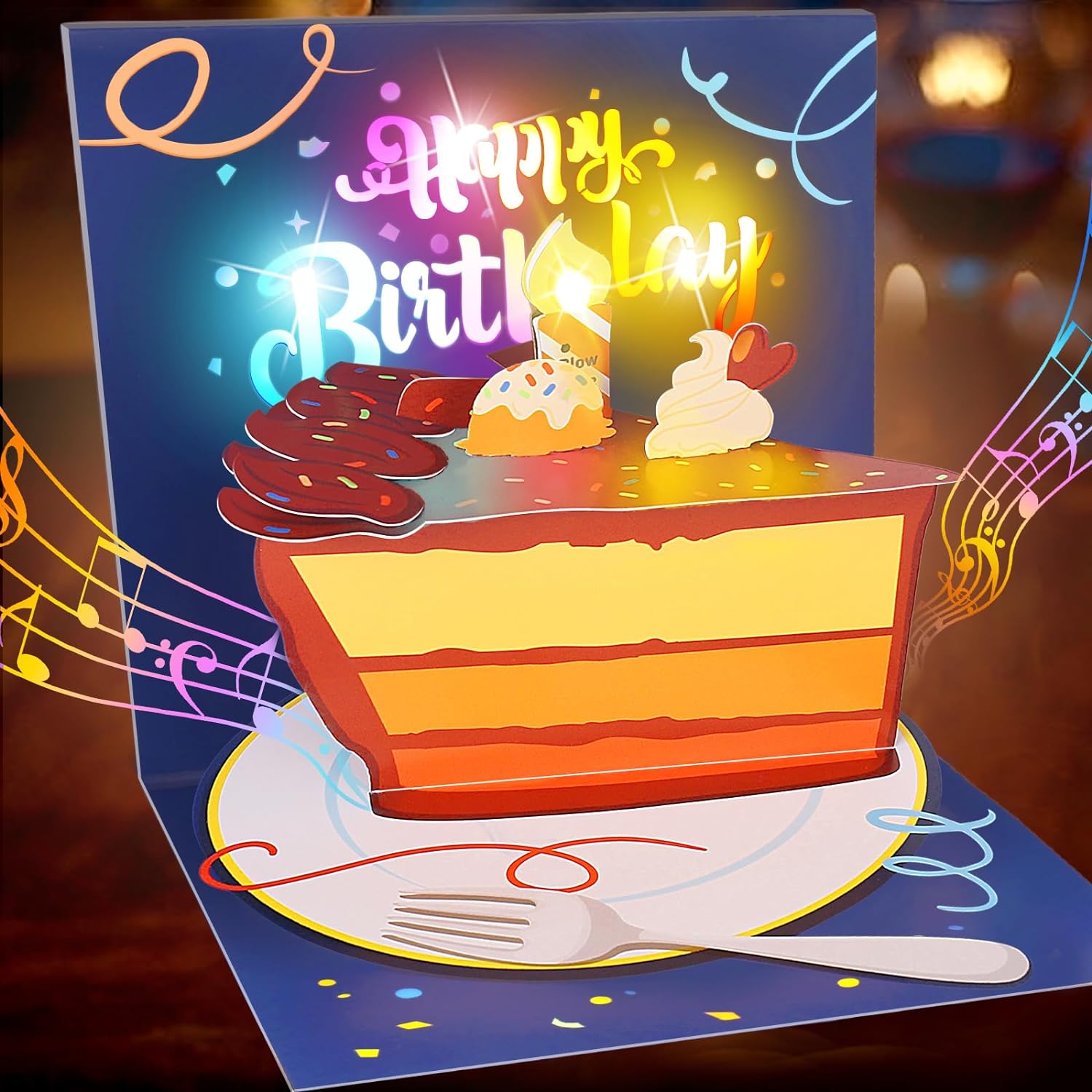Birthday Cards,Musical Pop Up Birthday Cards w Lig...