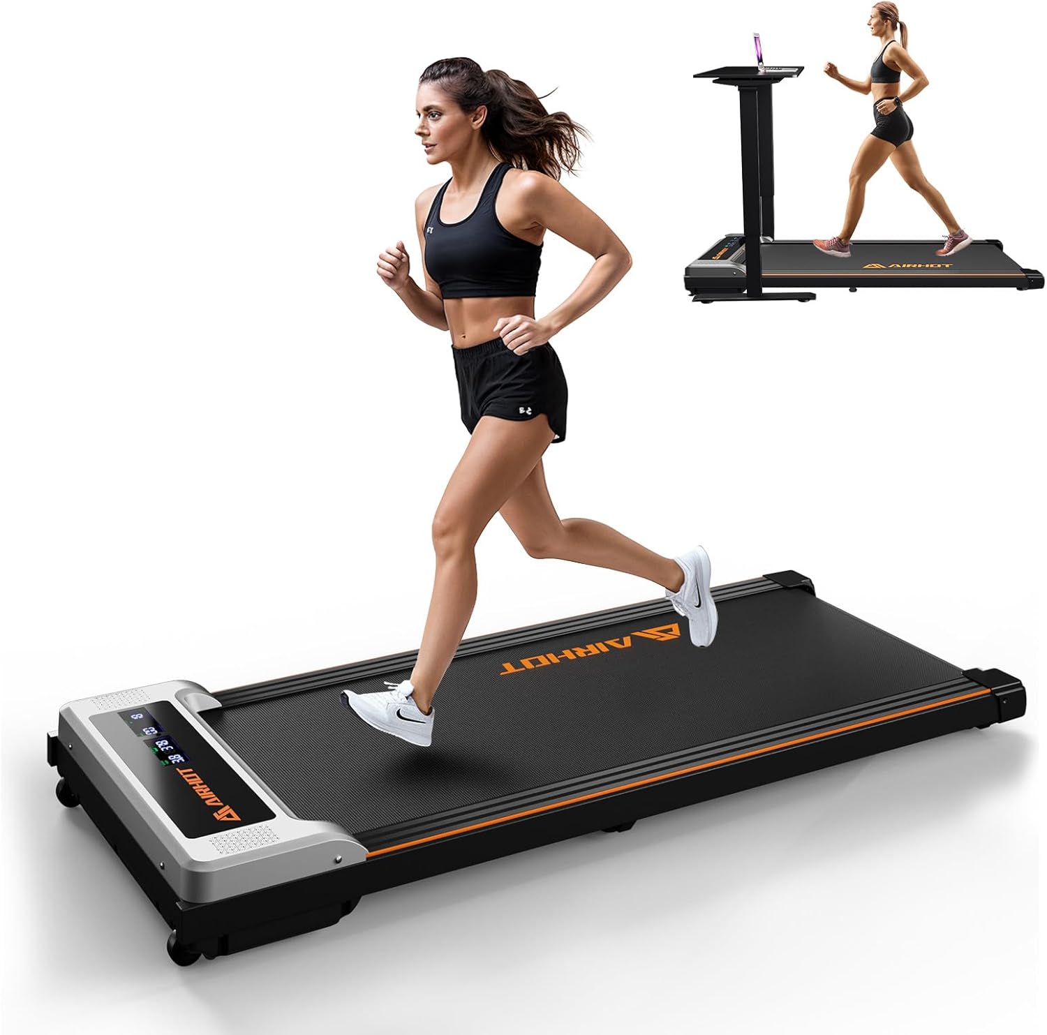 Walking Pad Treadmill, 2.5HP Under Desk Treadmill with Remote Control & LED Disp...