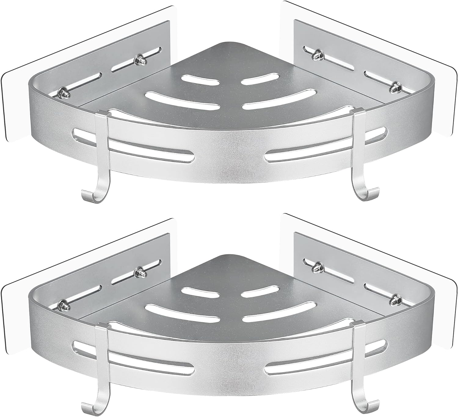 GRICOL Shower Corner Shelf No Drilling Metal with Stickers Wall Mounted Adhesive...
