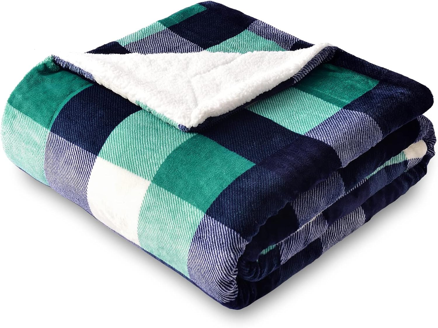 SOCHOW Sherpa Plaid Fleece Throw Blanket, Double-Sided Super Soft Luxurious Bedd...