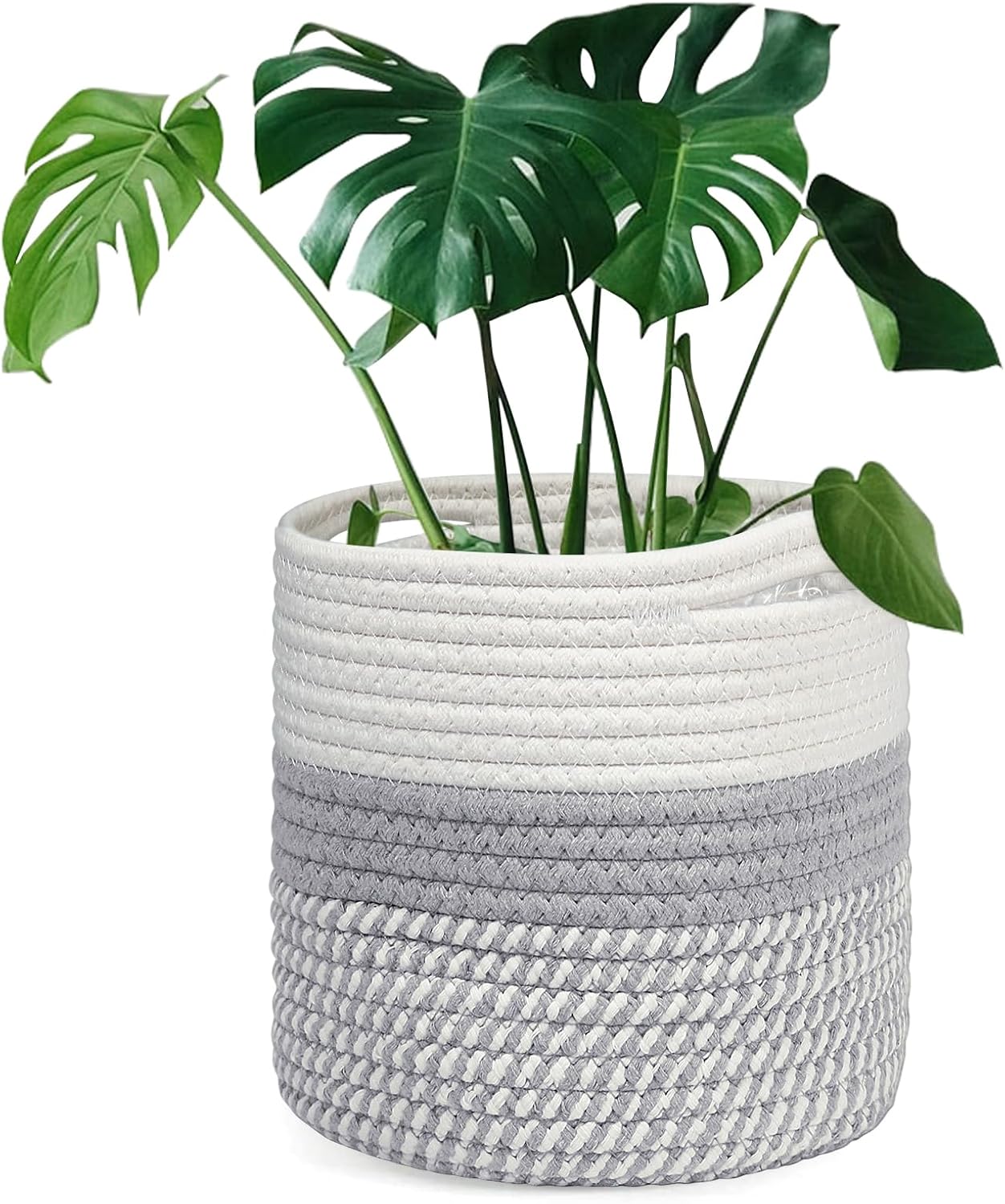 tenn well 20cm Plant Pot with Liner, Cotton Indoor Planter Woven Storage Basket...