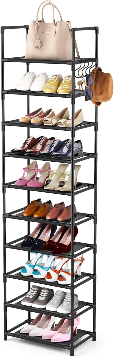 esonstyle 10 Tier Shoe Rack For 20-25 Pairs Tall Shoe Rack Versatile Shoe Shelf...
