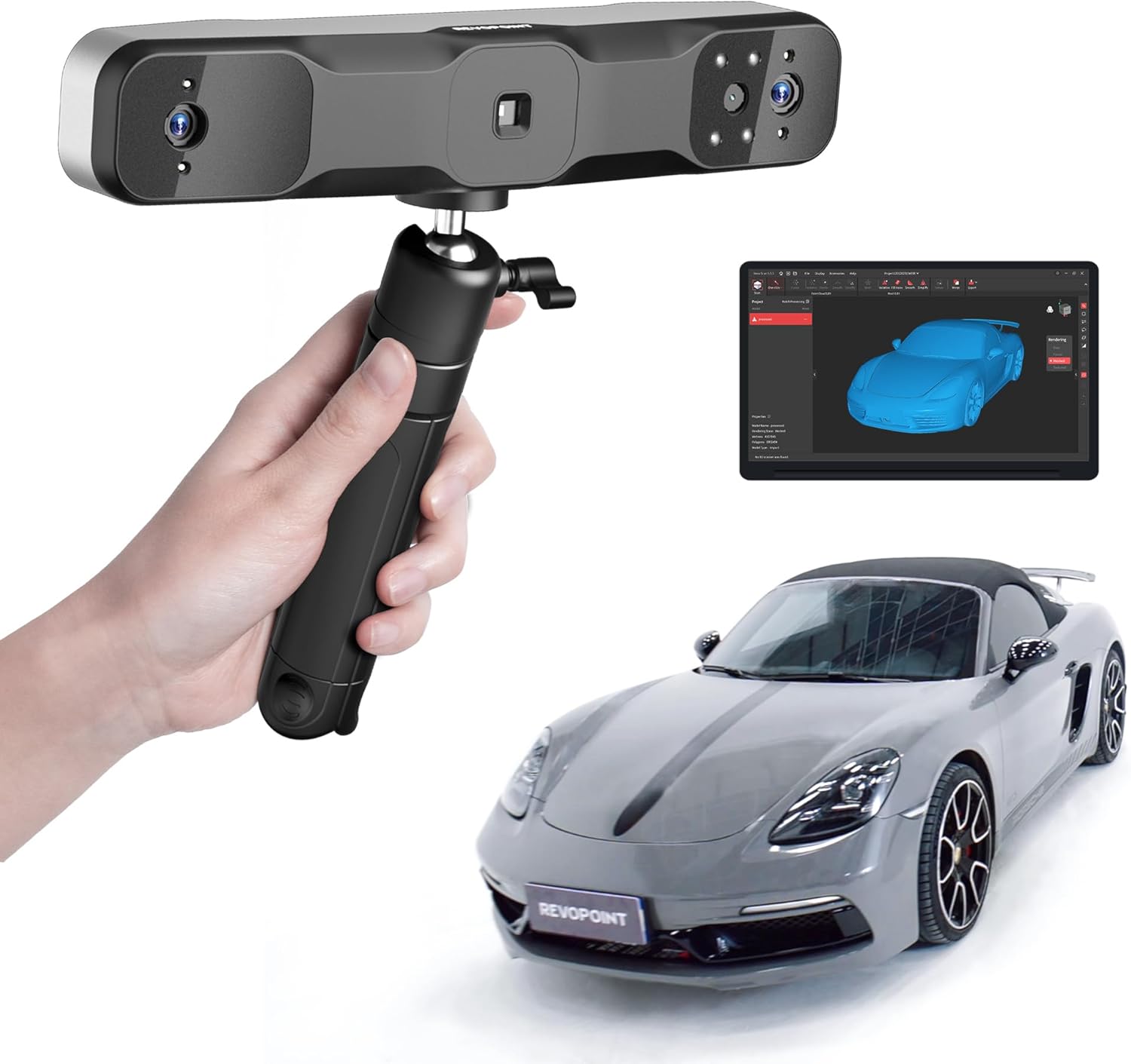Revopoint RANGE 2 3D Scanner Handheld | 0.1 mm Precision | Portable 3D Model Sca...