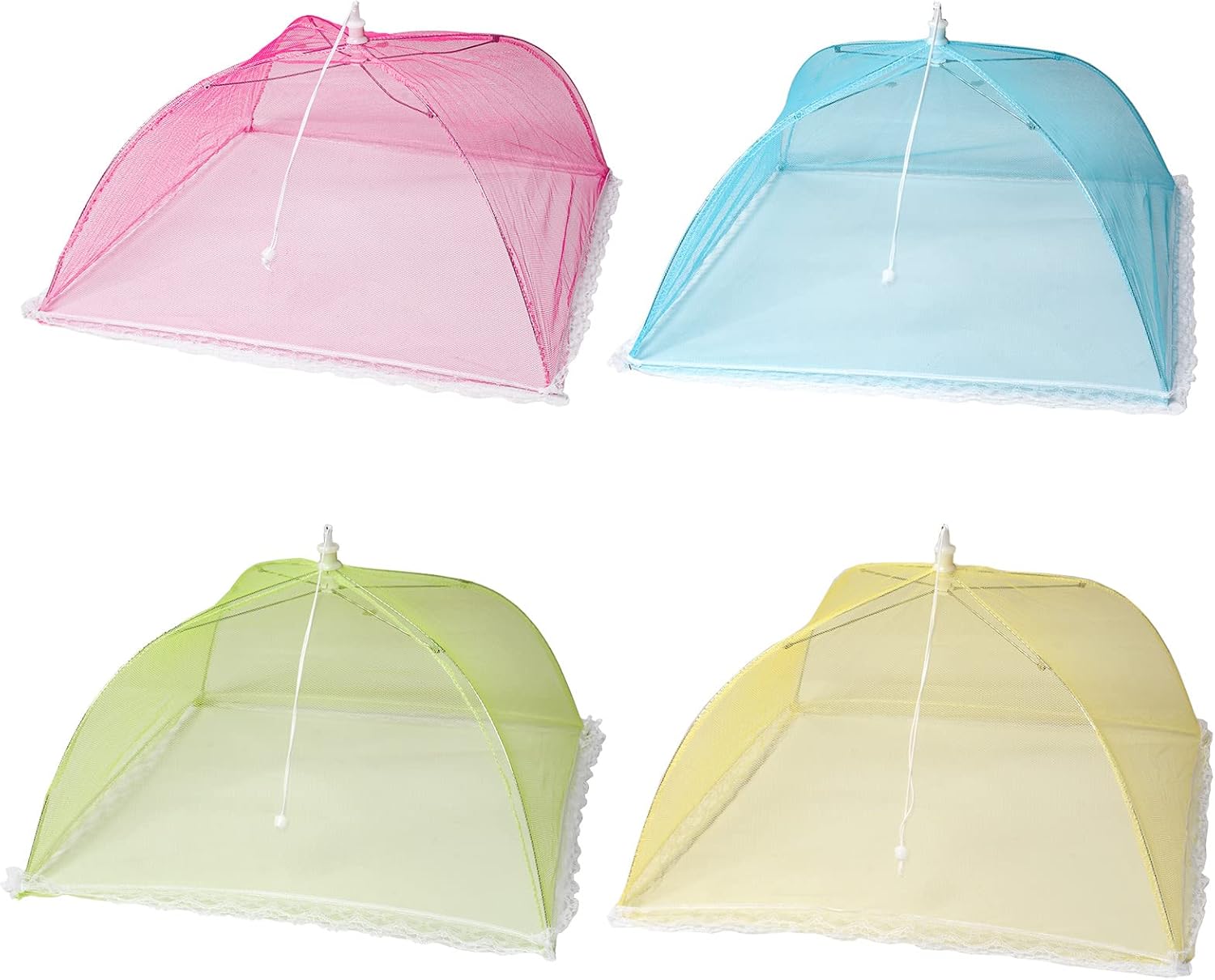 Cymax 4 Pack Large and Strong Pop Up Mesh Screen Food Cover Tent,Reusable and Co...