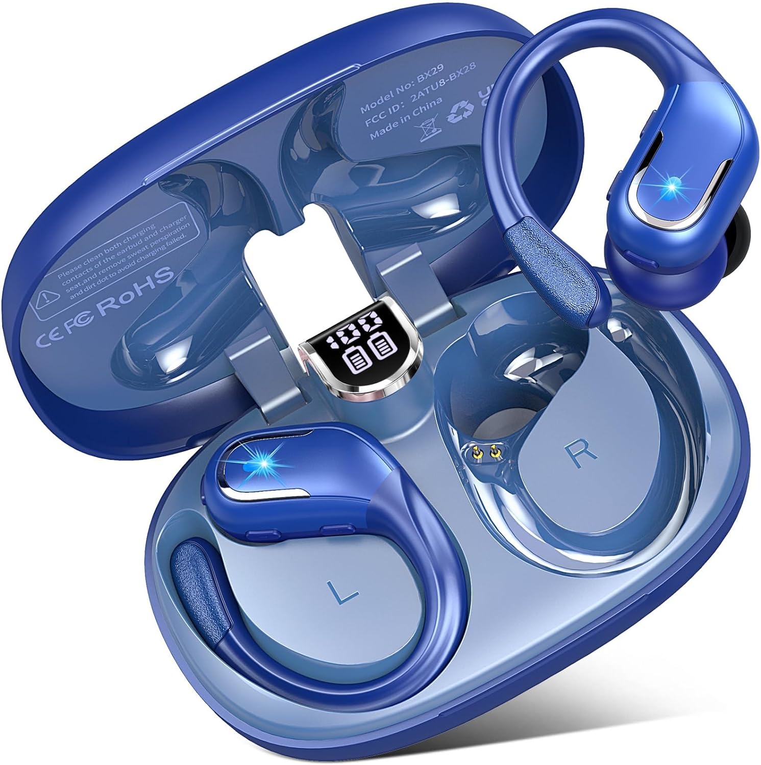 Wireless Earbuds, 75H Bluetooth 5.3 Headphones Wireless Running with ENC Noise C...
