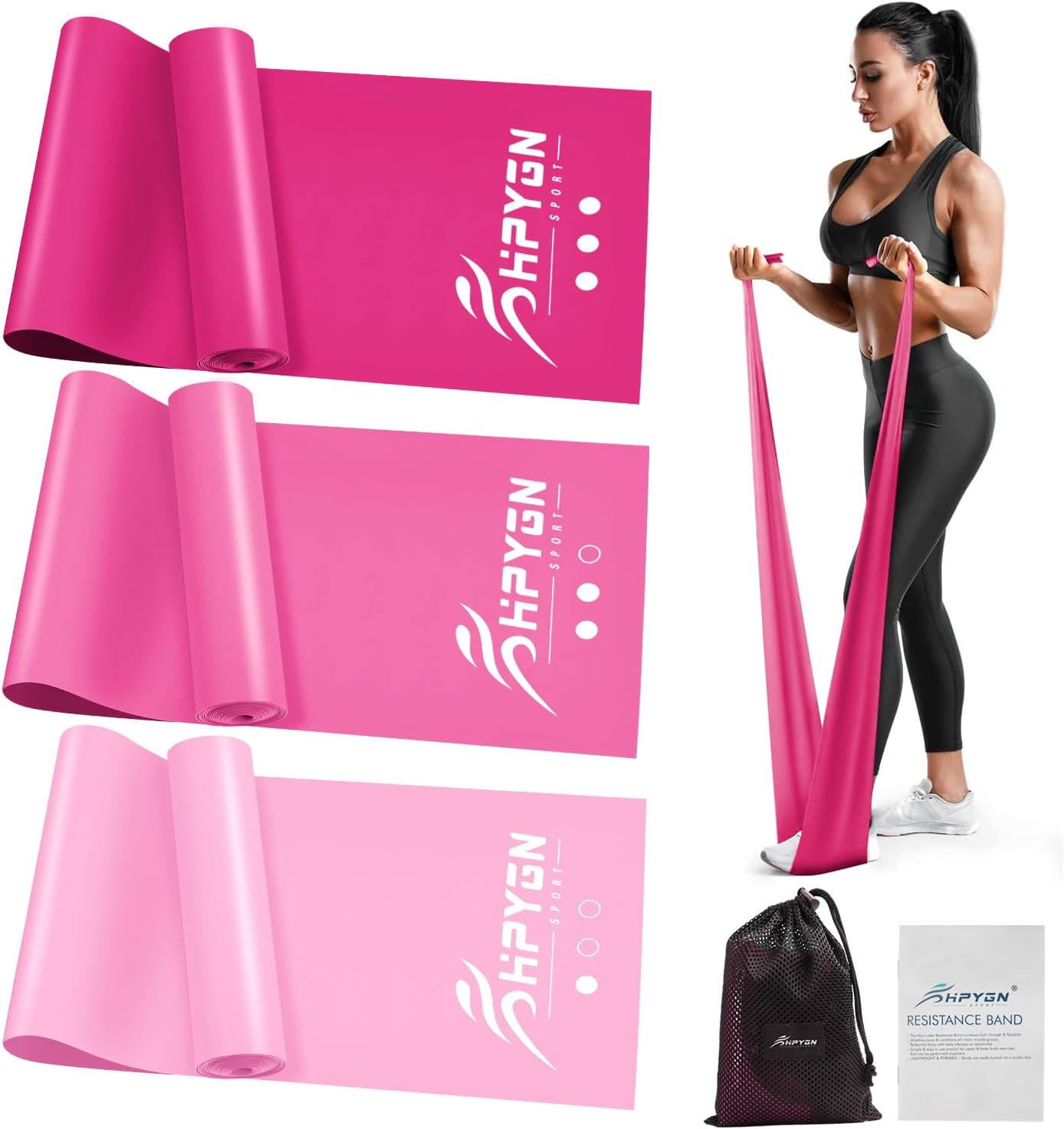 Resistance Bands, Exercise Bands for Physical Therapy, Strength Training, Yoga,...