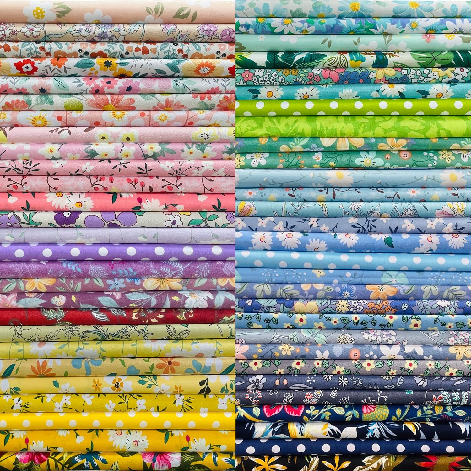 newamishquilt 50 PCS 100% Cotton Fabric Bundles for Quilting Sewing DIY & Quilt...