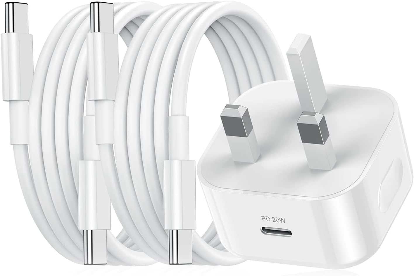 iPad Charger and Plug, 20W USB C Charger for iPad Pro and 2Pack 2M Cable, Type C...