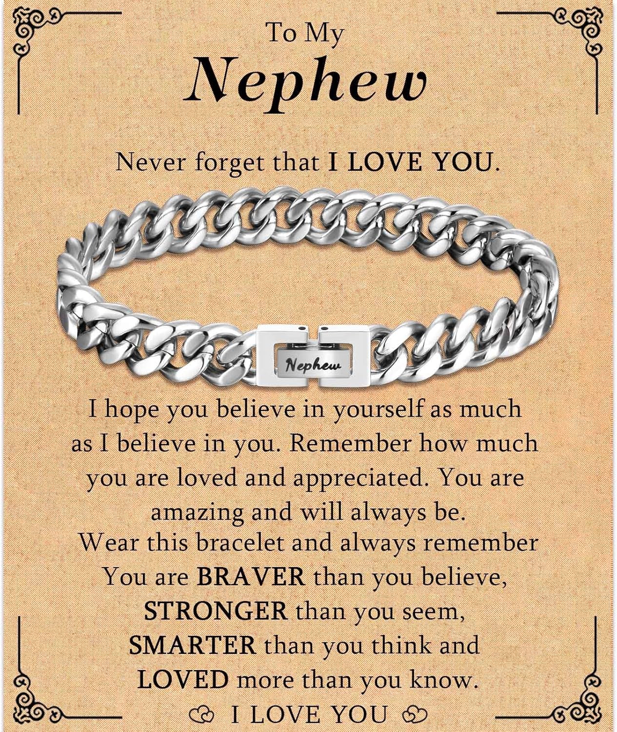 TEVOP Engraved Bracelet Gifts for Men Boys, Dad Uncle Grandad Son Grandson Broth...