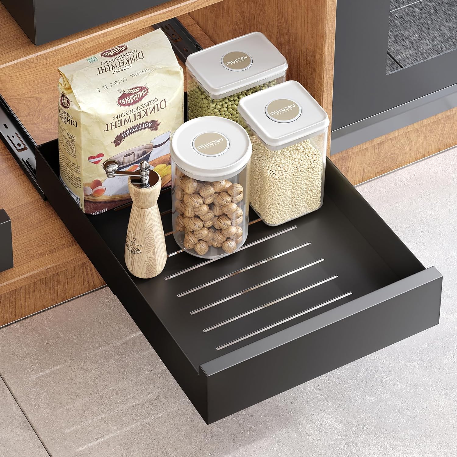 Kitstorack Pull Out Cabinet Organiser, Pull Out Shelf Slide Out Drawers Storage...