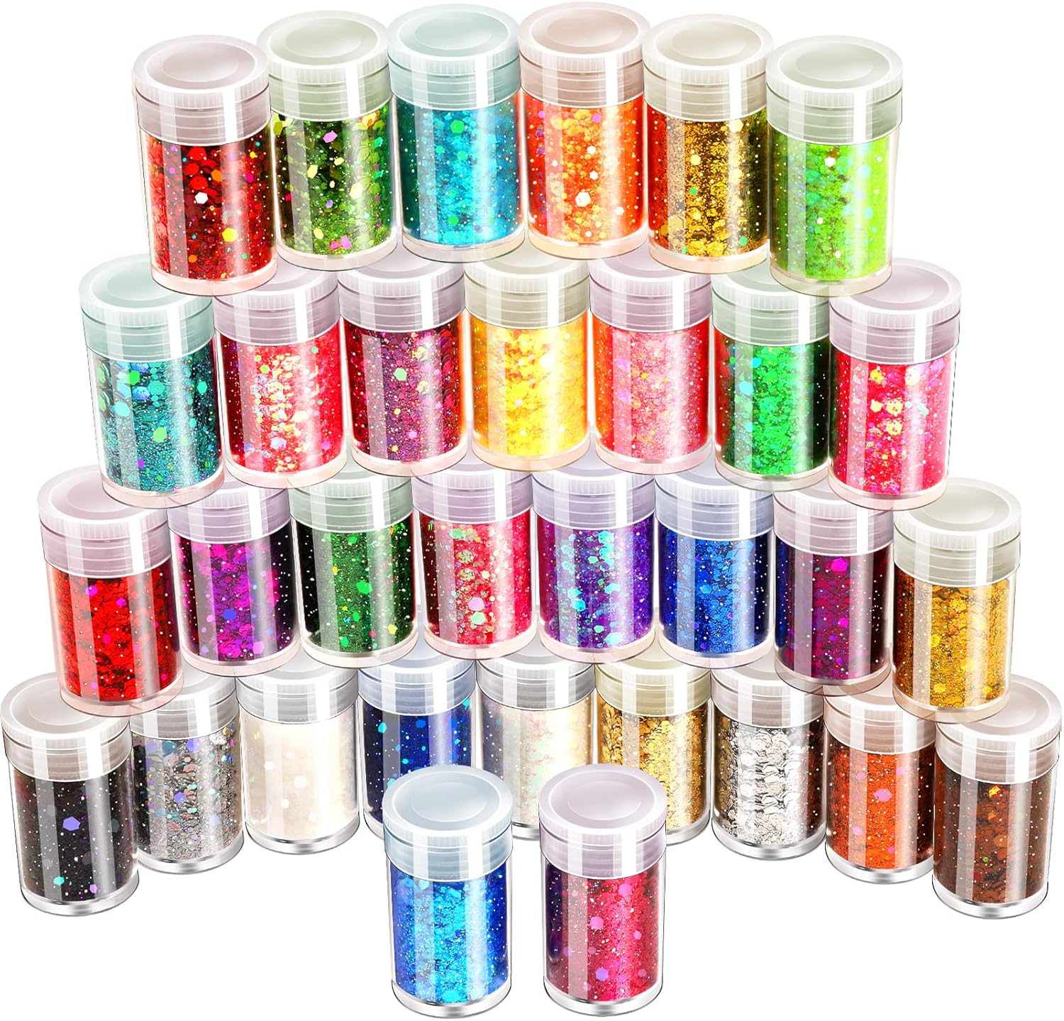 LEOBRO Holographic Chunky Glitter, 32 Color Glitter Craft Glitter for Resin Art,...