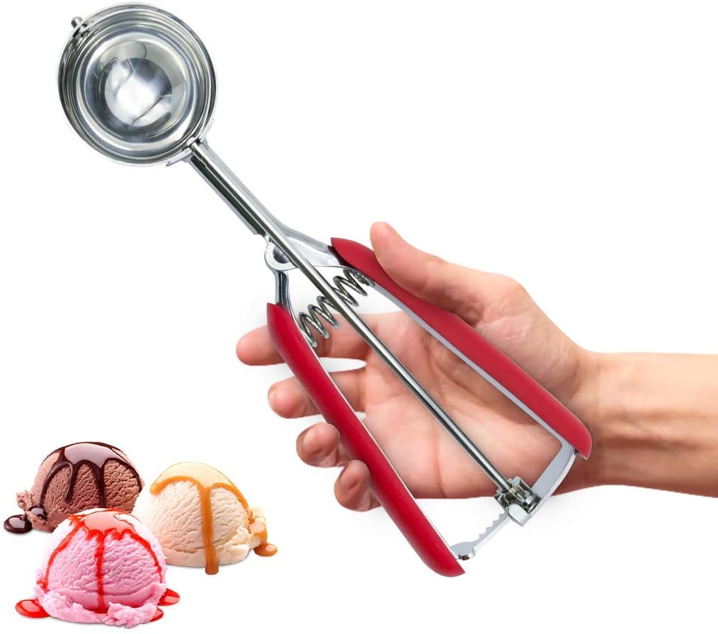 SPEENSUN Ice Cream Scoop with Rubber Easy Trigger-Large Size(6cm),Melon Baller S...
