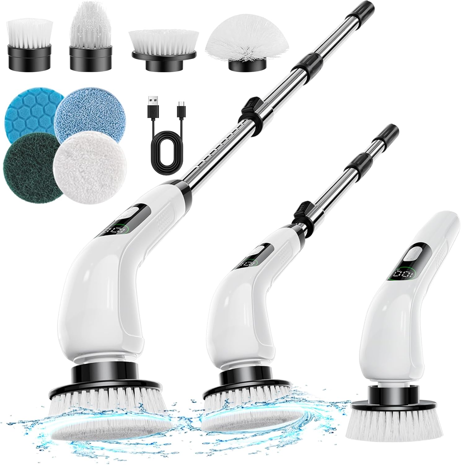 Electric Spin Scrubber, Yirilan 2023 New Cordless Shower Scrubber with 8 Replace...