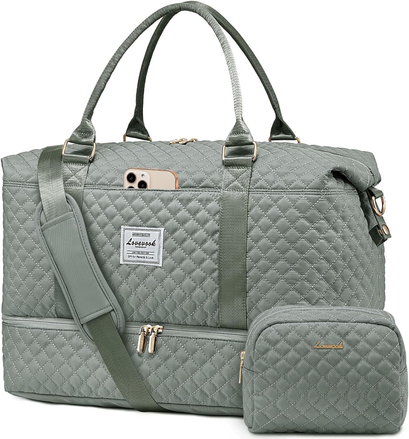 LOVEVOOK Travel Gym Bag Womens Weekend Overnight Holdall Duffel Bag with Wash Ba...