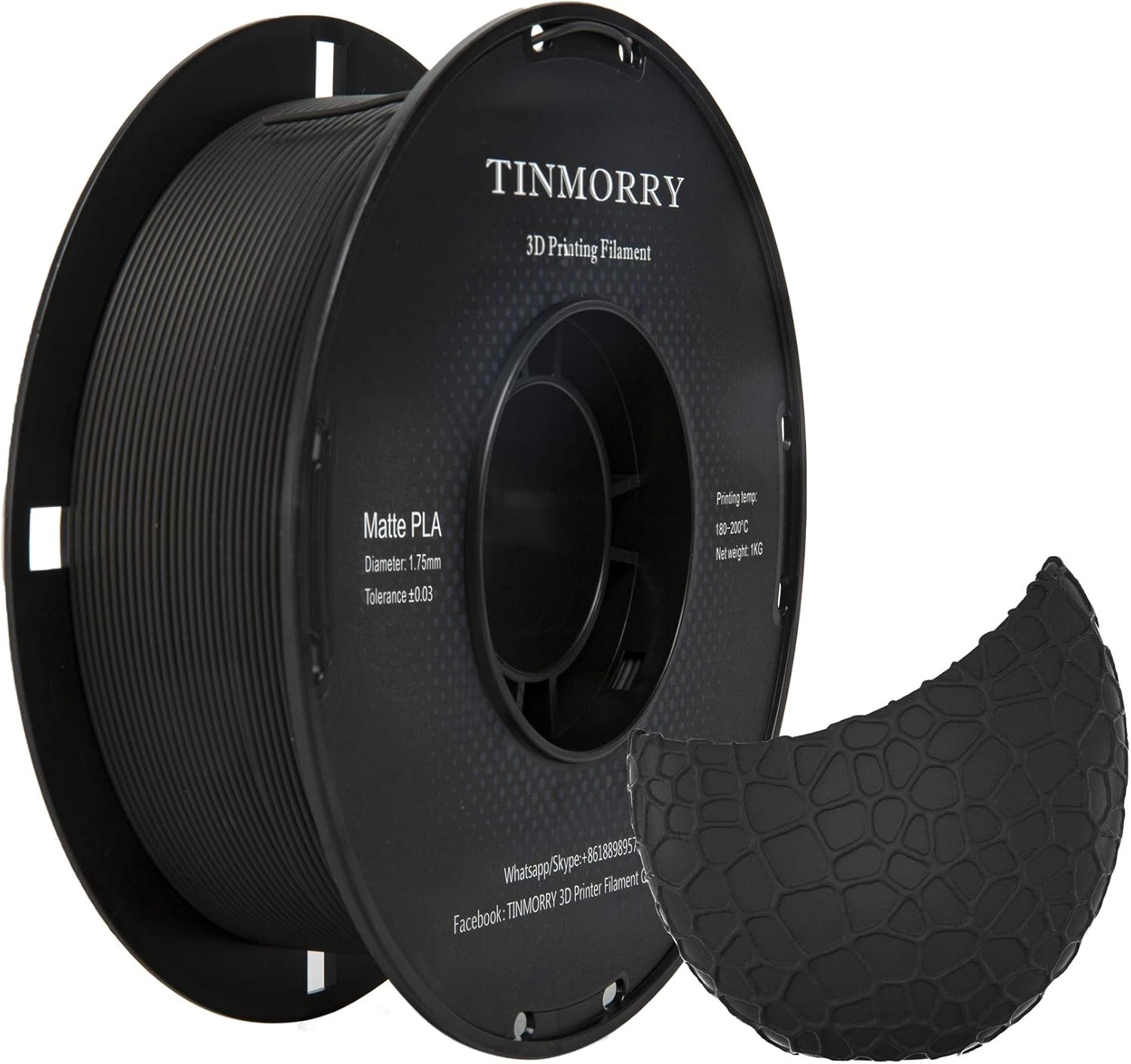 Matte PLA Filament 1.75mm 1kg, TINMORRY Filament PLA 3D Printing Materials for 3...