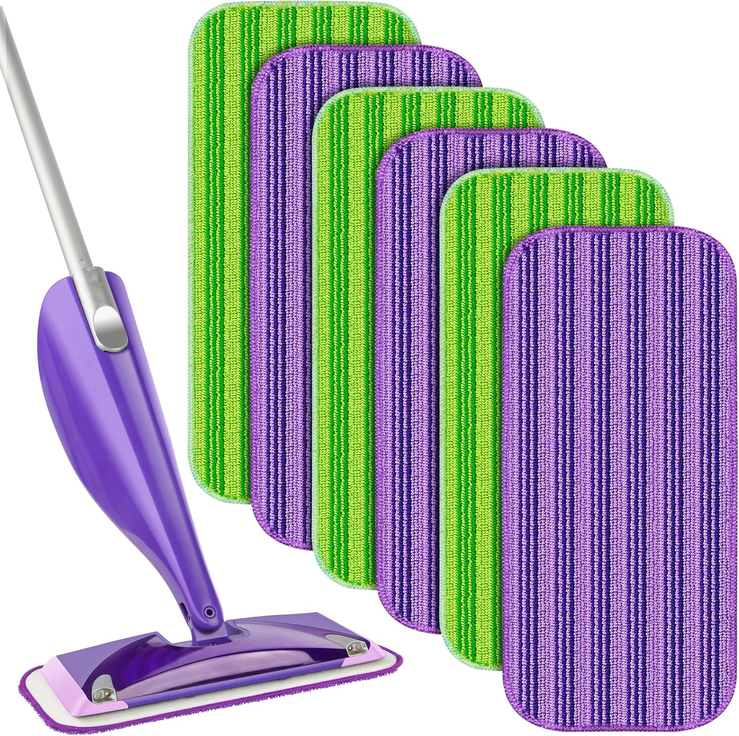 Reusable Mop Refill Pads for Flash Powermop, 6 Pack Flash Mop Pads Microfiber Mo...
