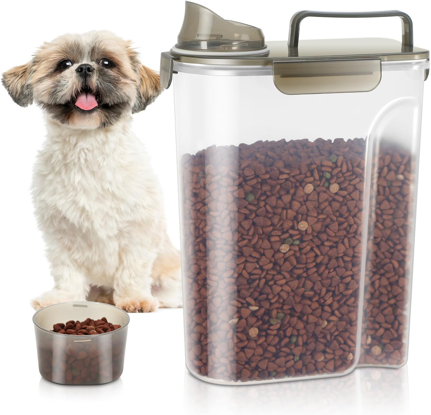 TBMax Dog Food Storage Container, 5L Portable Pet Food Container with Lid & Meas...