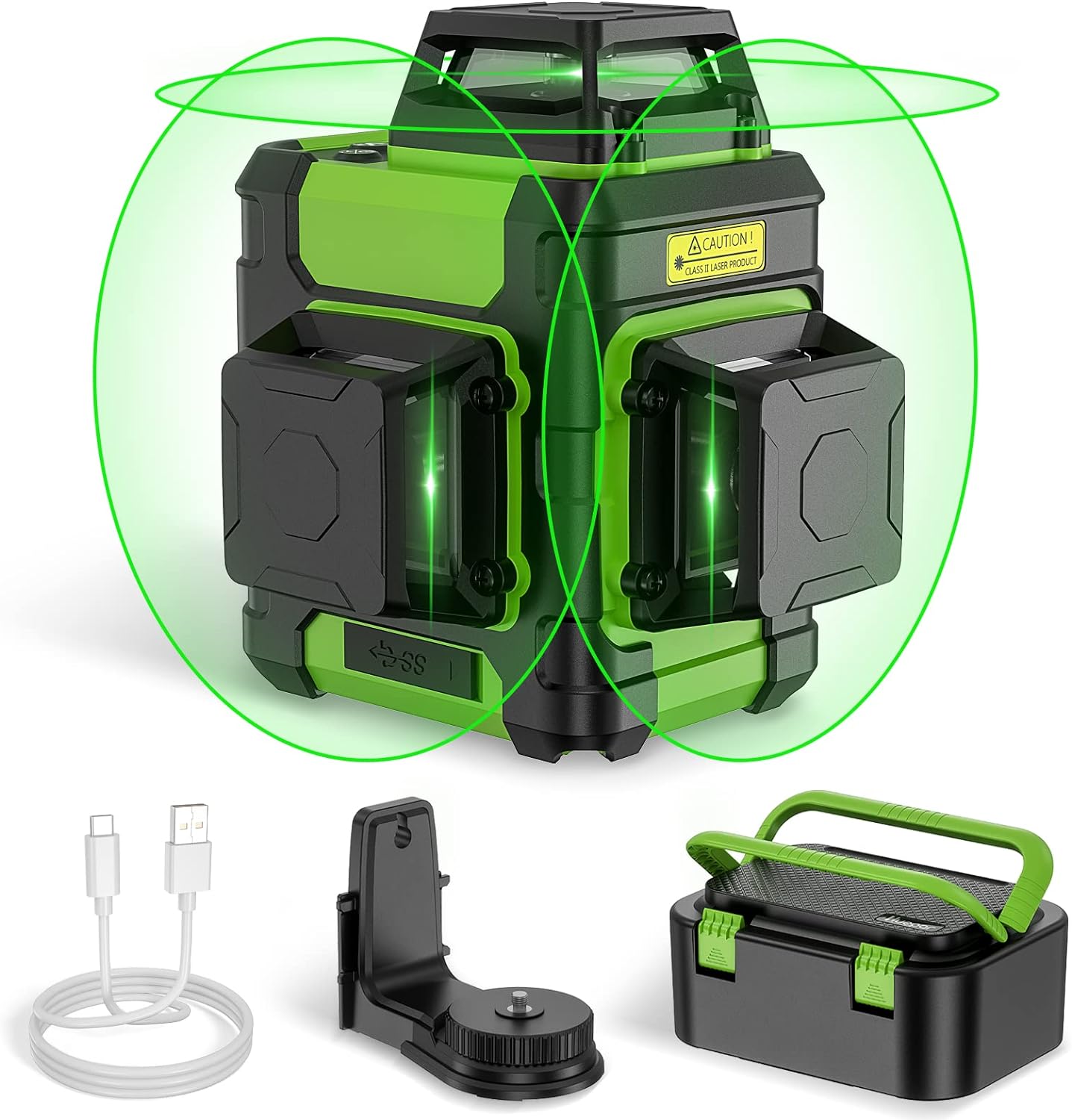 Laser Level 360, Huepar Green 3D Laser Level Self-Leveling Outdoor 12 Lines Lase...