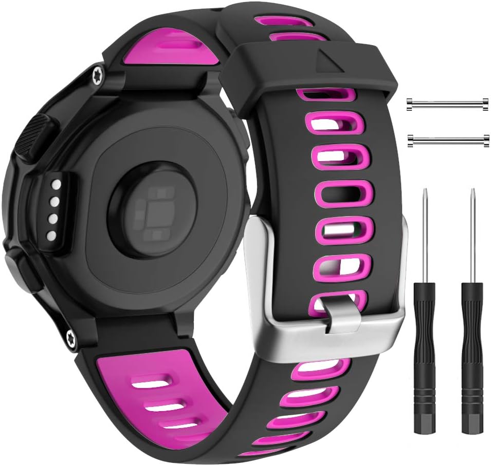 ISABAKE Watch Strap for Forerunner 735XT 235 235Lite 230 220 620 630, Soft Silic...