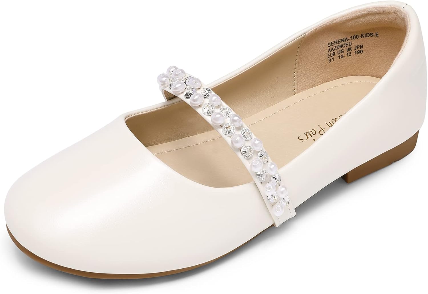 DREAM PAIRS Girls Flower Girl Dress Shoes Wedding Party 3 UK Ivory