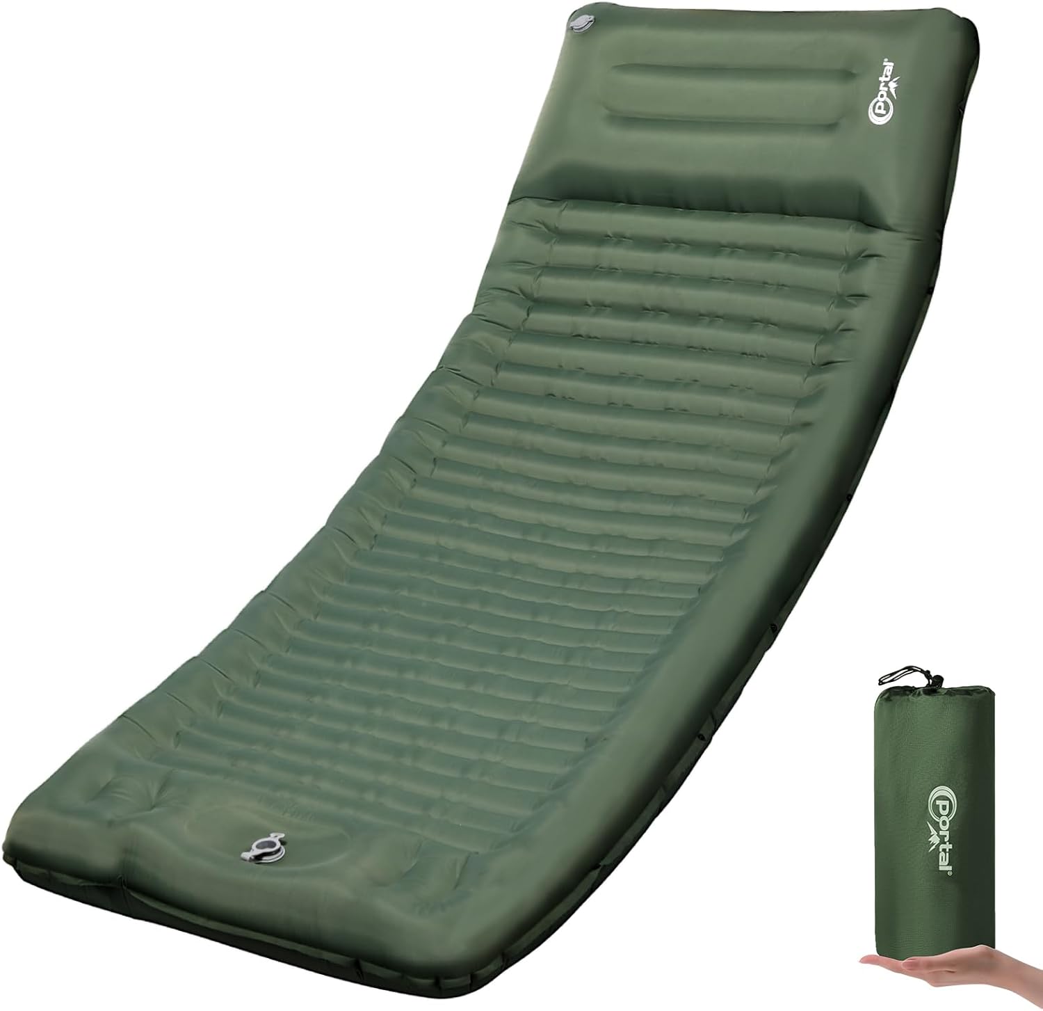 Portal Camping Mattress Single 10cm Thick with Foot Pump Inflatable Camping Mat...