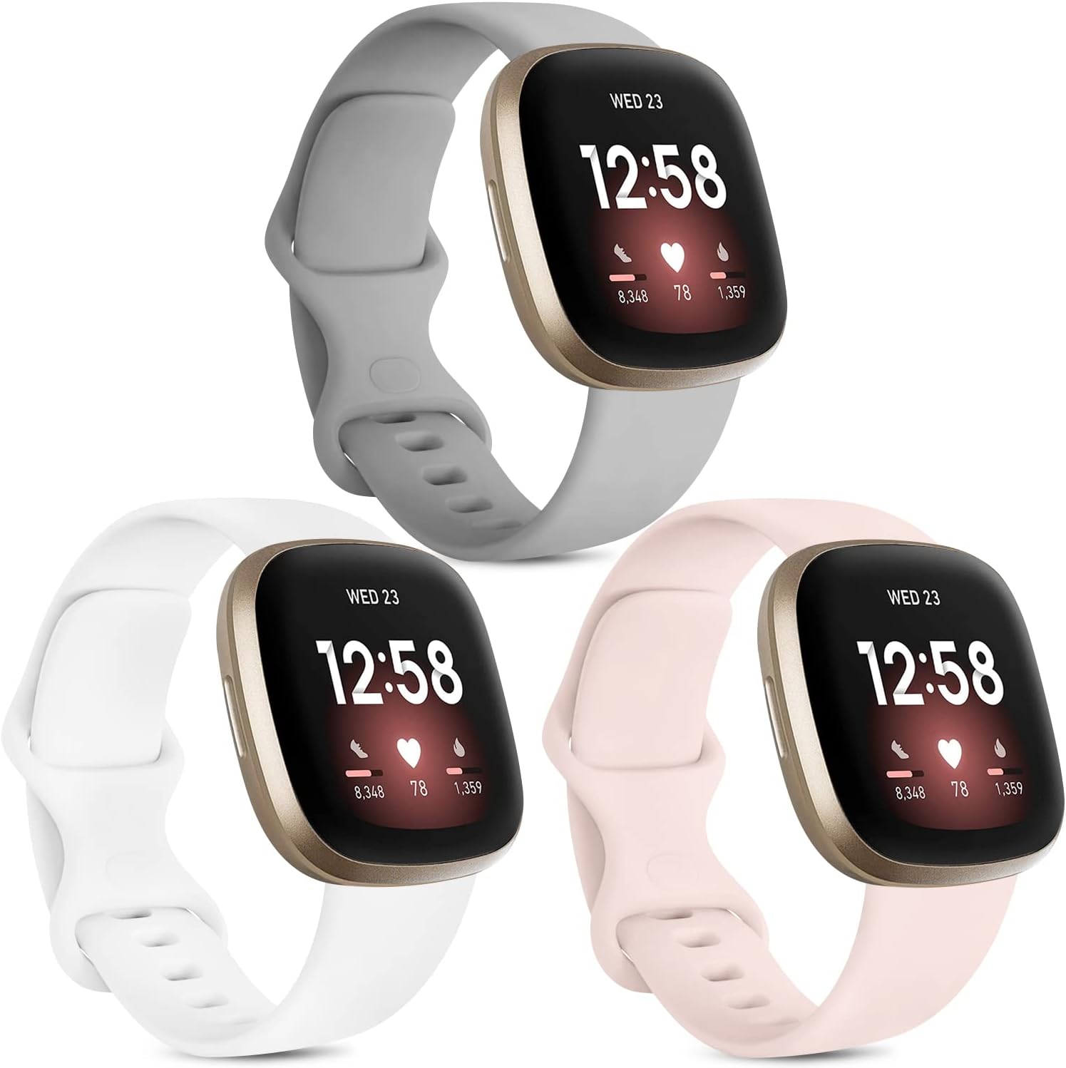 [3 Pack] Strap Compatible for Fitbit Versa 3 Strap/Fitbit Sense Strap/Fitbit Ver...