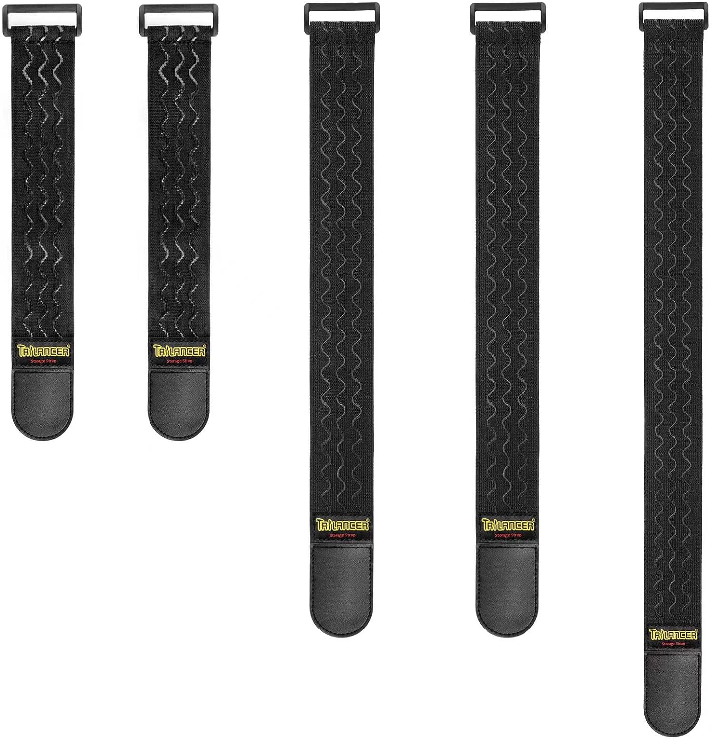 Trilancer Elastic Cinch Straps with Anti-Slip Strips, 3 Size Combo(5-Pack) Heavy...