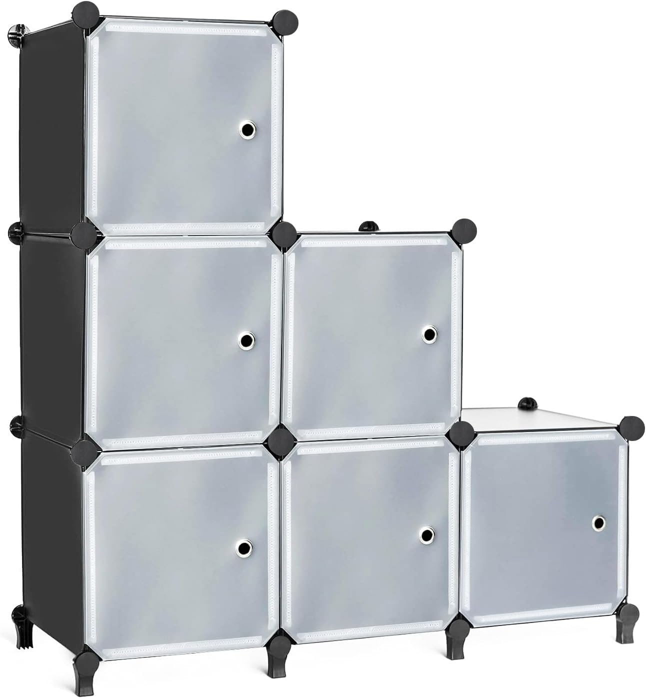 AWTATOS Cube Storage with Doors is a Stackable 6 Cube Storage Unit Designed for...