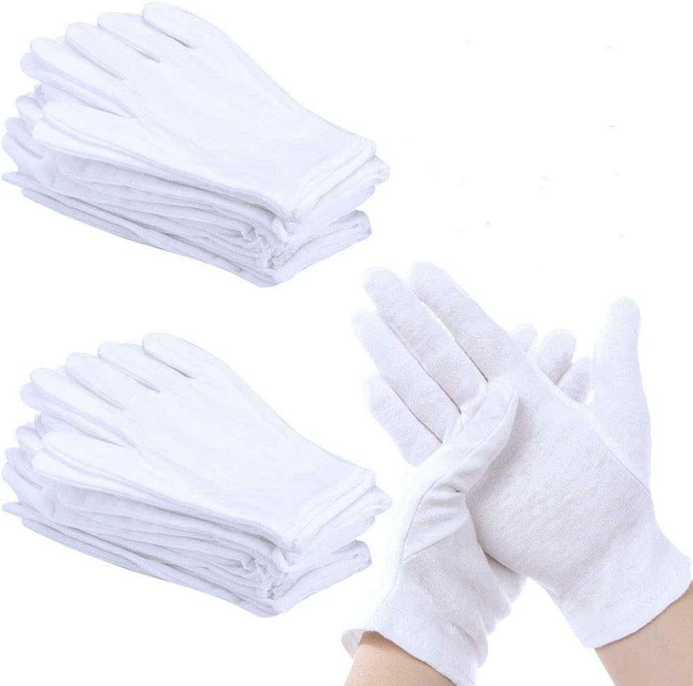 PERFETSELL White Gloves, Special Cotton Gloves 24 Count (Pack of 1), Affordable...