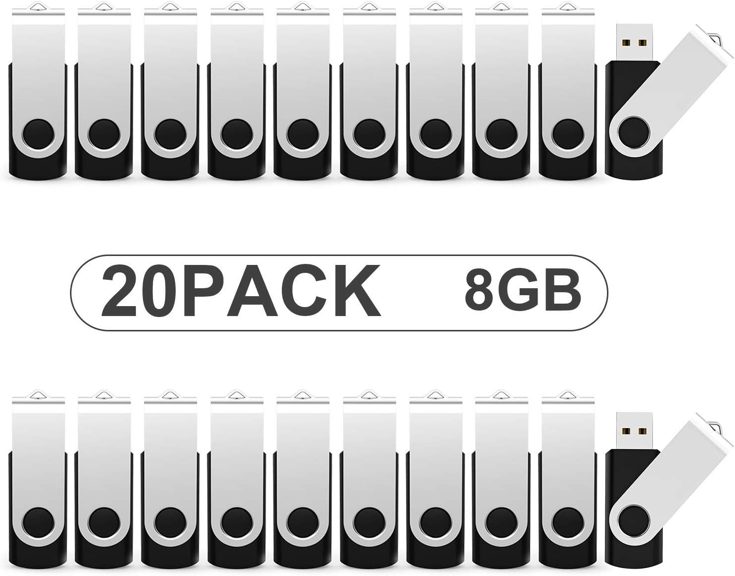 8 GB Flash Drive 20 Pack, KOOTION Bulk USB Stick Pen Drive USB2.0 Thumb Drive Ju...