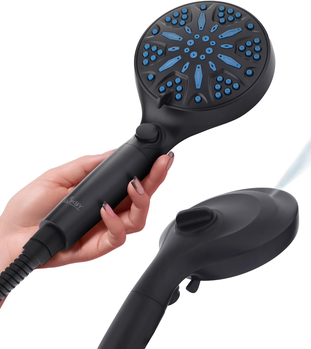 Lokby Water Saving Shower Head and Hose Set 10 Settings - Build-in 2 Power Spray...