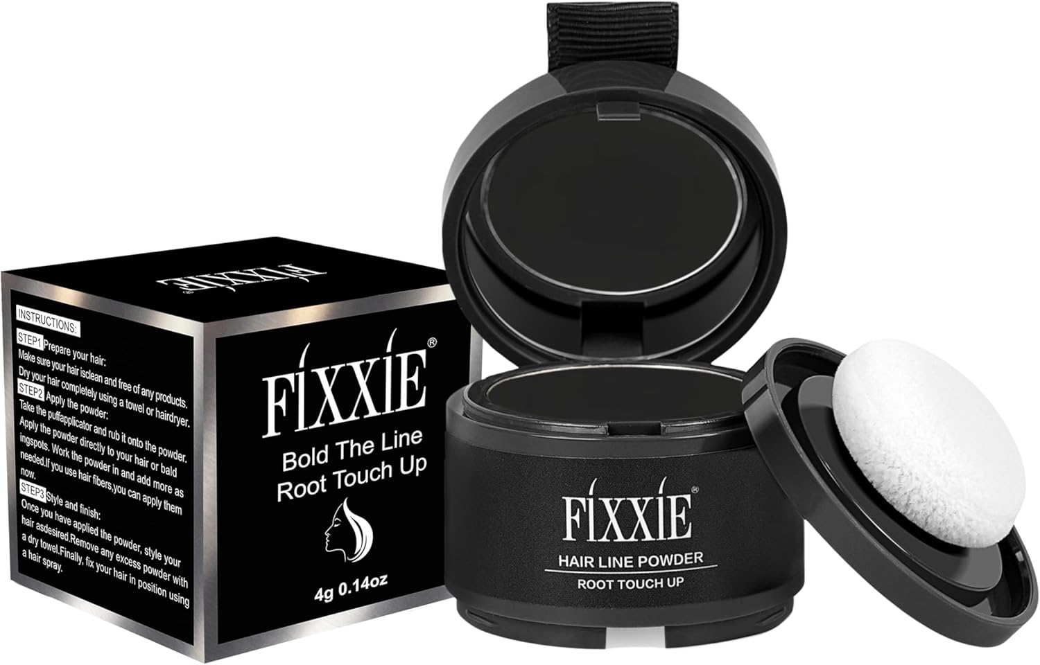 Hairline Powder, Black Root Touch Up Powder, Instant Hair Loss Concealer Hair Po...